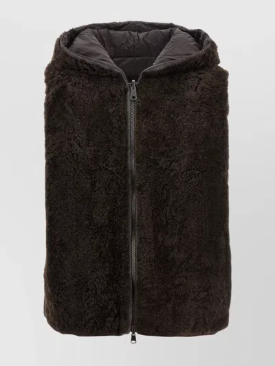 Brunello Cucinelli Reversible Hooded Faux Fur Vest