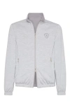 Brunello Cucinelli Silk-cotton-nylon Reversible Jacket In Light Grey