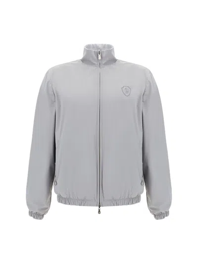 Brunello Cucinelli Reversible Jacket In Perla+grigio