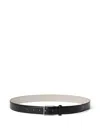Brunello Cucinelli Reversible Leather Belt In Black