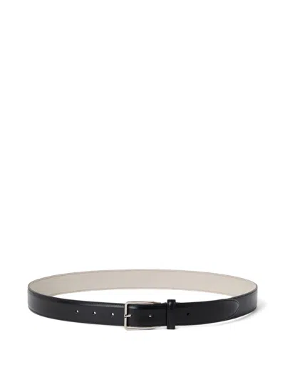 Brunello Cucinelli Reversible Leather Belt In Black