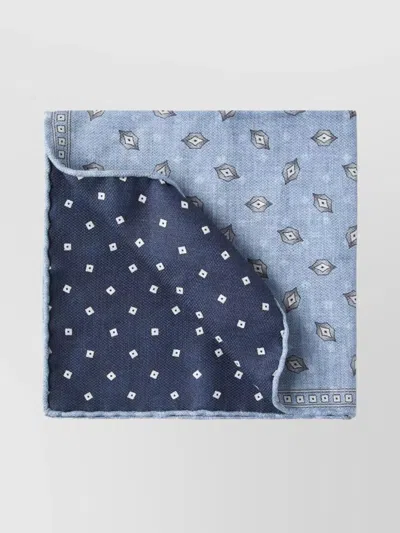 Brunello Cucinelli Reversible Lightweight Dual Pattern Scarf In Blue