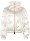 Brunello Cucinelli Reversible Down Jacket With High Collar In White