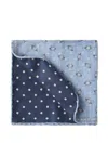 Brunello Cucinelli Reversible Printed Pocket Square In Blue