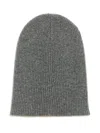Brunello Cucinelli Reversible Ribbed Cashmere Beanie Hat In Green