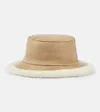 Brunello Cucinelli Reversible Shearling Bucket Hat In Brown