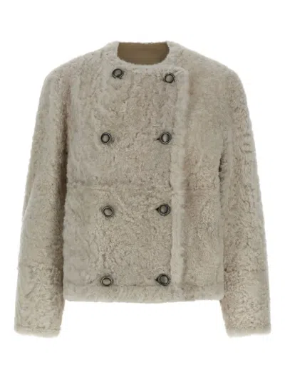 BRUNELLO CUCINELLI REVERSIBLE SHEARLING JACKET