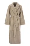 Brunello Cucinelli Reversible Shearling Coat With Shiny Detailing In White