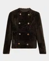Brunello Cucinelli Reversible Sheep Shearling Double-breasted Jacket In Green