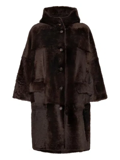 Brunello Cucinelli Reversible Sheepskin In Brown