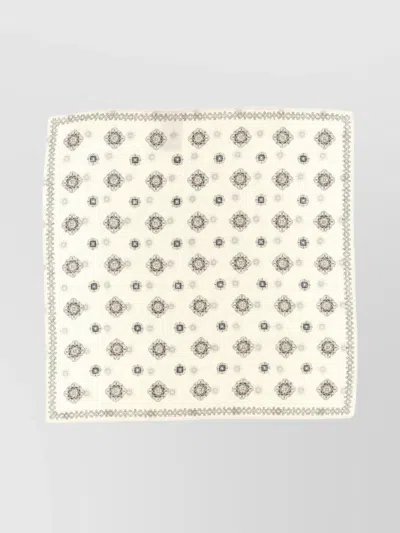 Brunello Cucinelli Reversible Silk Square Clutch Pocket In Neutrals