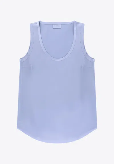 Brunello Cucinelli Satin Tank Top In Blue