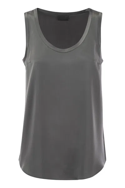 BRUNELLO CUCINELLI BRUNELLO CUCINELLI REVERSIBLE STRETCH SILK SATIN TOP