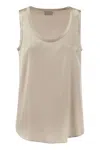 Brunello Cucinelli Reversible Stretch Silk Satin Top
