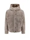 Brunello Cucinelli Women Reversible Wool And Silk Down Jacket In Gray