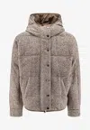 Brunello Cucinelli Women Reversible Wool And Silk Down Jacket In Brown