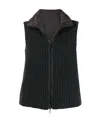 Brunello Cucinelli Reversible Zip-up Gilet In Black