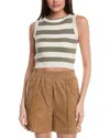 Brunello Cucinelli Rib Crop Sweater In Multi