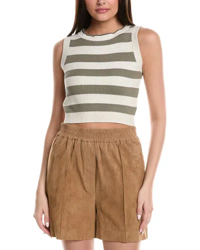 Brunello Cucinelli Rib Crop Sweater In Multi
