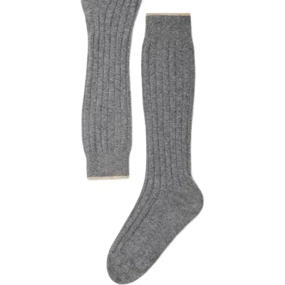 Brunello Cucinelli Rib Knit Socks In Dark Grey