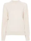 Brunello Cucinelli English Rib Knit Sweater In Neutrals