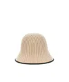 Brunello Cucinelli Embellished Ribbed-knit Bucket Hat In Nude