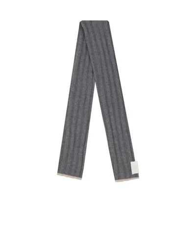 Brunello Cucinelli Rib Knitted Scarf In Black