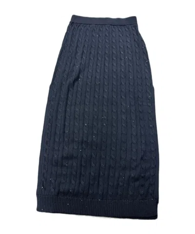 Brunello Cucinelli Rib Knitted Skirt In Black