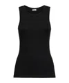 Brunello Cucinelli Black Sleeveless Top With Round Neck And Monil Detail On The Rear