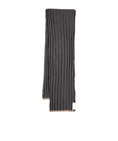 Brunello Cucinelli Rib Logo Scarf