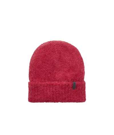 Brunello Cucinelli Bead-embellished Ribbed Alpaca-blend Beanie In Red