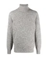 Brunello Cucinelli Textured Knit Turtleneck Sweater With Ribbed Finish In Gray