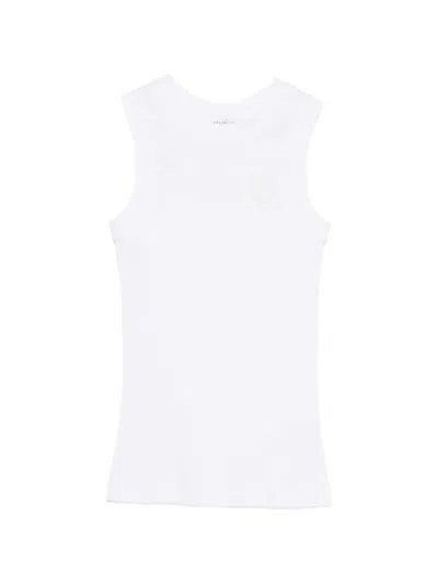 Brunello Cucinelli Ribbed Appliqué Top In White