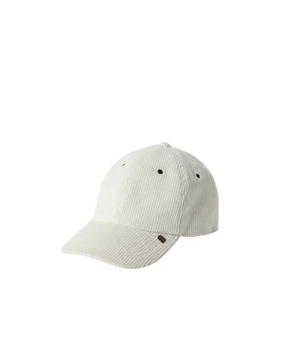 Brunello Cucinelli Ribbed Baseball Cap In White