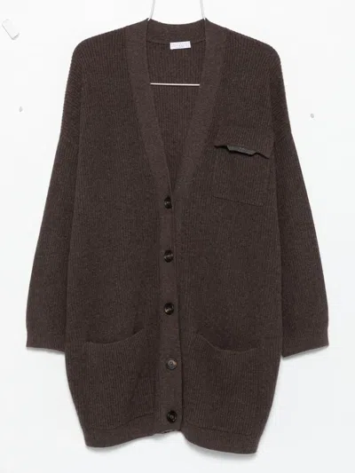 Brunello Cucinelli Ribbed Buttoned Cardigan