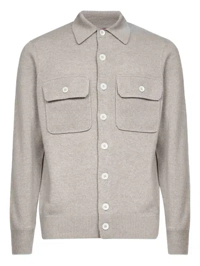 BRUNELLO CUCINELLI RIBBED BUTTONED OVERSHIRT