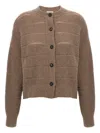 Brunello Cucinelli Rustic Dazzling Net Sweaters And Cardigans Brown In Brown