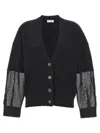 Brunello Cucinelli Ribbed Cardigan Sweater, Cardigans Black In Black