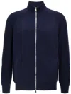 Brunello Cucinelli Zip-front Cardigan In Blue