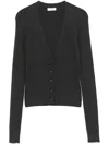 Brunello Cucinelli Embellished Rib Knit Cardigan In Grey