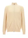 Brunello Cucinelli Ribbed Cardigan Sweater, Cardigans White
