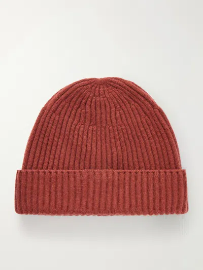 Brunello Cucinelli Ribbed Cashmere Beanie In Black
