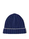 Brunello Cucinelli Ribbed Cashmere Beanie In Blue