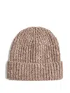 Brunello Cucinelli Ribbed Cashmere Beanie In Brown