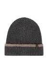 Brunello Cucinelli Ribbed Cashmere Beanie In Black