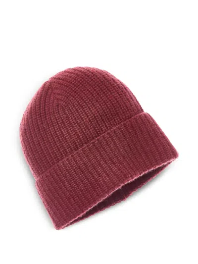 Brunello Cucinelli Ribbed Cashmere Beanie In Red