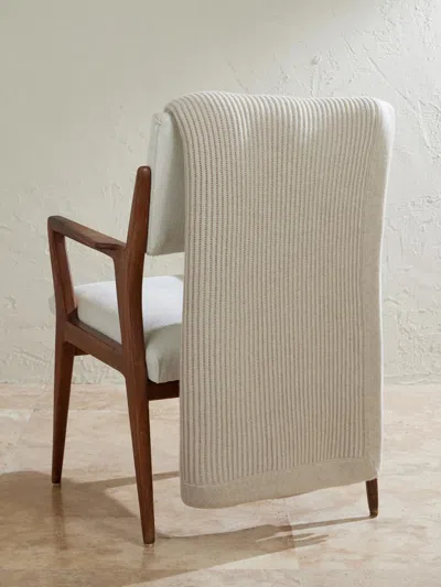 Brunello Cucinelli Ribbed Cashmere Blanket In Gray