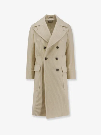 BRUNELLO CUCINELLI RIBBED CASHMERE COAT