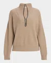 Brunello Cucinelli Ribbed Cashmere Deep-v Monili Trim Pullover