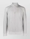 Brunello Cucinelli Ribbed Cashmere Funnel-neck Sweater With Raglan Sleeves In Gray